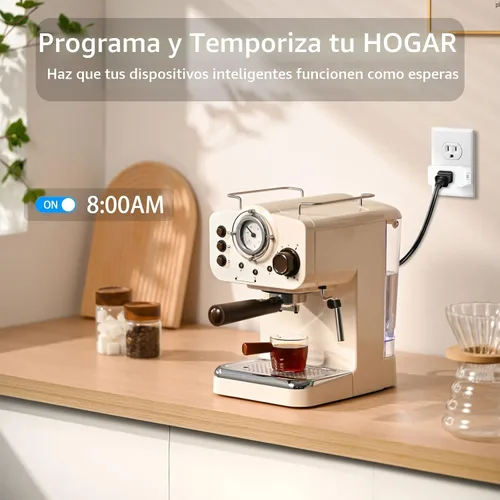 Vista 3 de Mini enchufe inteligente de monitoreo de energía, 15A, salida Wi-Fi
