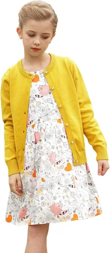 Vista 13 de SMILING PINKER cardigan de cuello redondo para niñas Negro