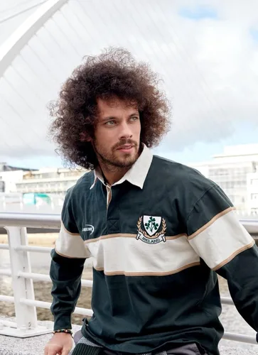 Vista 3 de Lansdowne Irlanda BottleNatural 3 Shamrock Rugby de manga larga para hombre