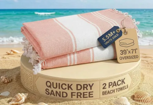 Vista 66 de LANE LINEN - Paquete de 4 toallas de playa de gran tamaño, toalla de piscina prelavada, extragrande, de secado rápido y sin arena, toalla de viaje