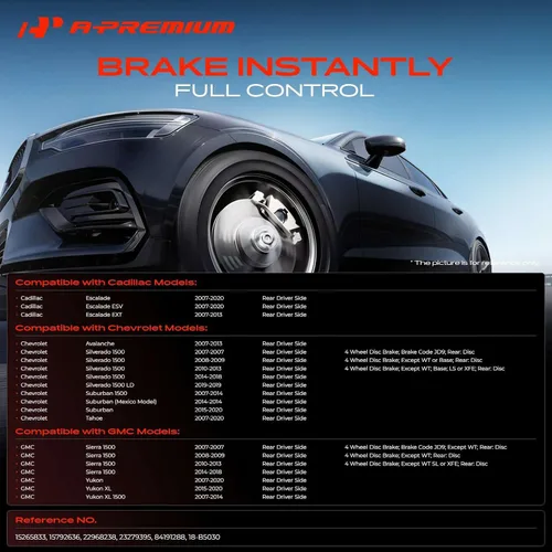 Vista 2 de A-Premium Conjunto de Pinza de Freno de Disco con Soporte Compatible con Modelos Selectos de Cadillac, Chevy y GMC - Escalade, Avalanche, Silverado