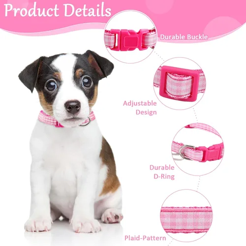 Vista 4 de Auidy_6TXD 14 collares ajustables para cachorros, collares de nailon suave para perros pequeños (S)