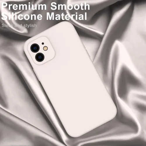 Vista 3 de DEENAKIN Funda compatible con iPhone 12 con protector de pantalla, silicona sedosa, funda de cámara mejorada, probada contra caídas de 16 pies