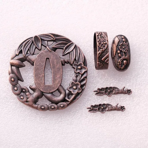 Vista 25 de Espada samurái japonesa KOSHIRAE – TSUBA FUCHI KASHIRA MENUKI 68-100