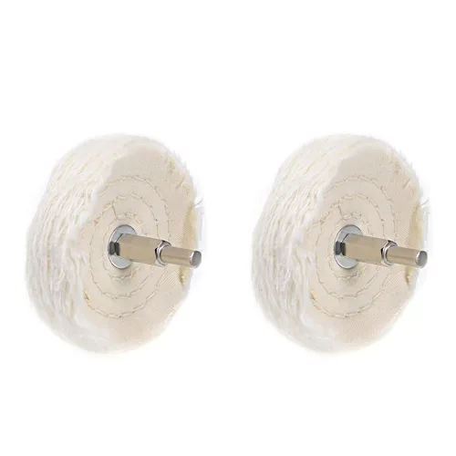 Vista 12 de uxcell Rueda de almohadilla de pulido de 1 pulgada de algodón con mango de 1/8 pulgadas para colector de aluminio, acero inoxidable, cromo blanco