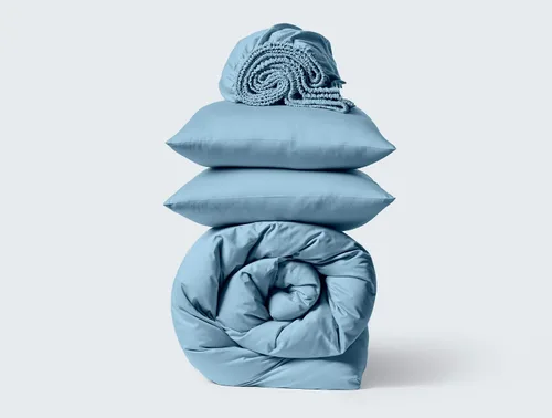 Vista 14 de Juego de funda de edredón, sábana bajera y fundas de almohada, juego de ropa de cama de 4 piezas, hecho de 100% algodón Giza egipcio de ensueño