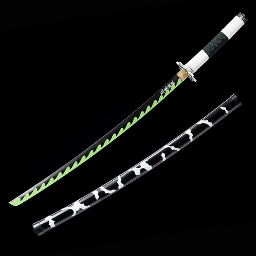 Vista 3 de ziqing Espada samurái de anime hecha a mano, espada Agatsuma Zenitsu, espada Kamado Tanjirou, espada Rengoku Kyoujurou de 41 pulgadas, varios
