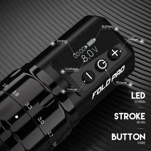 Vista 3 de MAST TATTOO Batería inalámbrica para máquina de lápiz de tatuaje Fold Pro
