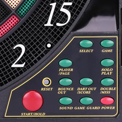 Vista 4 de Electronic Dart Board LED Electric Digital Boards with Cabinet 12 Darts 38 Games with 211 Variations,Low Bounce-Outs,for 16 Players; 5 Levels