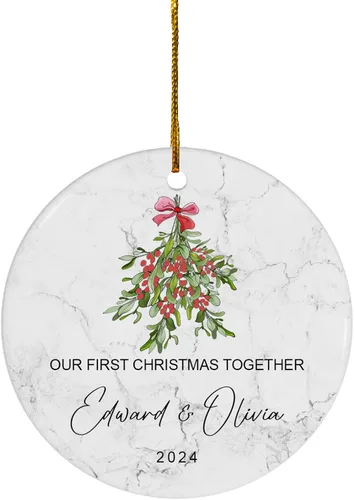 Vista 16 de FLOCHIL Adorno personalizado para la primera Navidad del bebé con nombre de foto, adorno personalizado para la primera Navidad, regalos para bebés