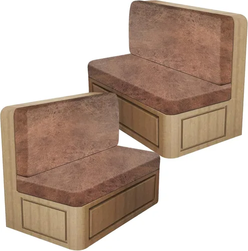 Vista 52 de ANARACHON Fundas de cojín elásticas con aspecto de cuero para caravana, fundas de cojín para asiento de cabina de caravana