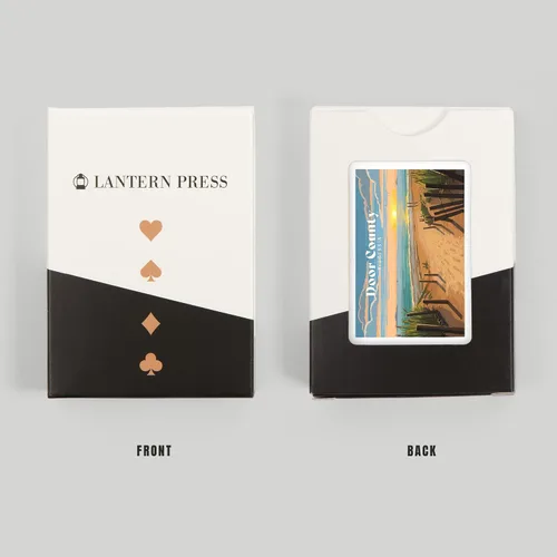 Vista 8 de Lantern Press Door County, Wisconsin, Painterly, Sand Soul Sun, Beach Path, 52 Playing Cards for Adults, Poker Size Card Deck