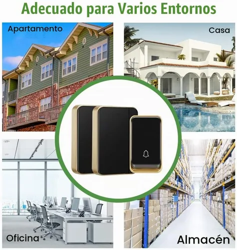 Vista 6 de 【No requiere batería】 Timbre inalámbrico impermeable, kit de timbre de puerta AURTEC con 2 transmisores autoalimentados y 1 enchufe de presión, 51