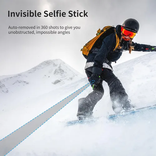 Vista 3 de Trípode invisible para selfie stick de 59 pulgadas para Insta360 X5/X4/X3/ONE X2/GO 3s/DJI Osmo 360, ULANZI TT52 poste de extensión ajustable