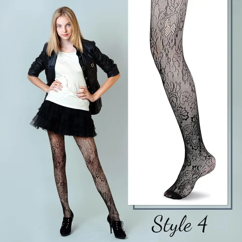 Vista 5 de SATINIOR 4 Pcs Halloween Fishnet Tights Fishnet Thigh High Stockings Goth Skull Stocking for Women
