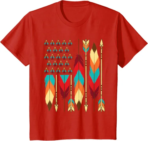 Vista 3 de Native American Bandera - Camiseta de veteranos indígenas del Mes del Orgullo, Negro, S