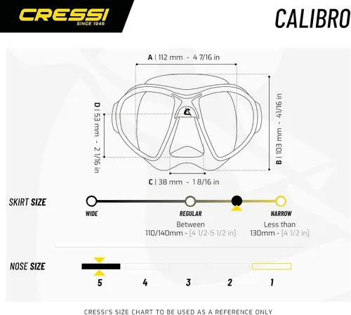 Vista 5 de Cressi Máscara y esnórquel diseñados desde apnea y buceo - Sistema antivaho y máscara de bajo volumen - Snorkel flexible y plegable - Calibro