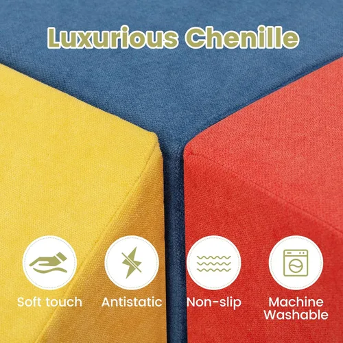 Vista 4 de INFANS Juguetes de escalada para niños pequeños, juego de 6 piezas de bloques de espuma suave para trepar y gatear con estructura de actividad