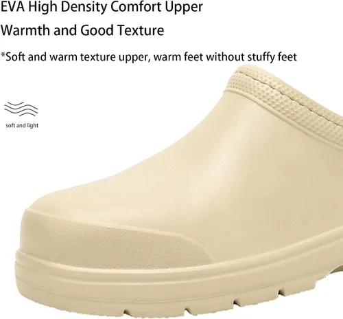 Vista 4 de Zapatos de chef cálidos para hombres y mujeres, antideslizantes, impermeables, zapatos de trabajo para hombre, cómodos zapatos de enfermería