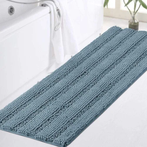 Vista 86 de Turquoize Alfombra de baño de chenilla de lujo para baño, extra absorbente, alfombra de ducha de microfibra antideslizante para baño, alfombra Aqua