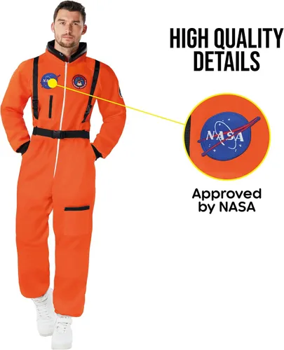 Vista 3 de Morph Disfraz de astronauta para adulto, traje espacial para hombre, disfraz de Halloween para hombre, trajes de astronauta, disfraces de la NASA