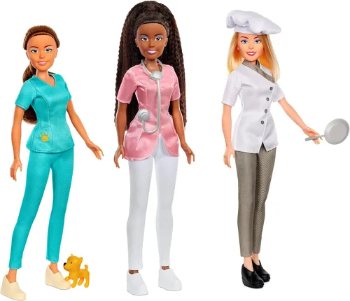 Vista 6 de MGA Dream Ella I AM A Doctor Yasmin - Muñeca de moda, incluye uniforme médico, accesorio de estetoscopio, cabello castaño oscuro, regalo