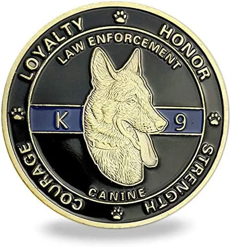 Vista 2 de Guardianes de la noche K9 perro protector de la aplicación de la ley desafío moneda decoración de la policía canina
