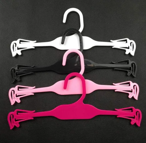 Vista 7 de WellieSTR Perchas de plástico elegantes, ideales para sujetadores, bragas, ropa interior, 10 pulgadas (paquete de 50, rosa)