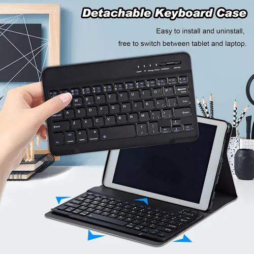 Vista 4 de DEGDFSGR Funda para Samsung Galaxy Tab A8 10.5 con teclado, teclado inalámbrico desmontable cierre magnético, funda protectora para Samsung Tab A8