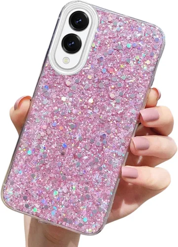 Vista 24 de YTanazing Funda para Samsung Galaxy S24 FE con purpurina, bonita funda con diamantes brillantes para mujeres y niñas, fundas de goma delgada a