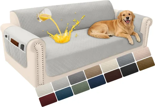 Vista 48 de Fundas de terciopelo 100% impermeables para sofá biplaza, fundas lavables para sofá de 2 plazas, fundas de sofá aptas para mascotas, protector