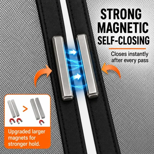 Vista 5 de Puerta mosquitera magnética, cortina de puerta de malla resistente con fuertes imanes de marco completo, cierre automático manos libres, apta