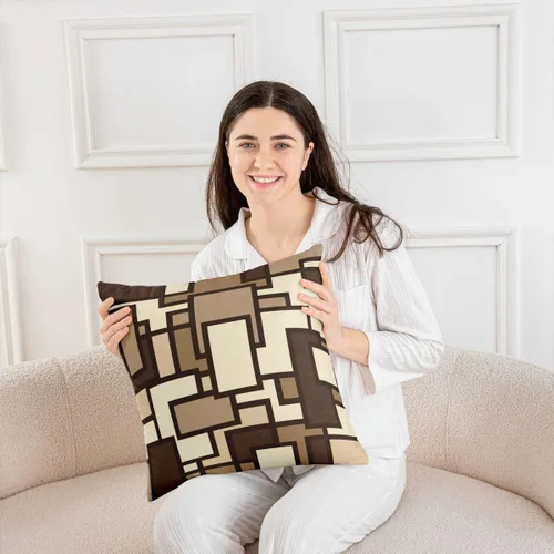 Vista 121 de Juego de 2 fundas de almohada abstractas de 16 x 16 pulgadas para niños, niñas, adolescentes, decoración de dormitorio, moderna a rayas, decoración