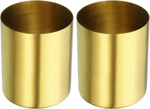 Vista 8 de PATIKIL Portalápices, paquete de 2 soportes para bolígrafos para escritorio, de acero inoxidable, organizador de tazas, soporte para brochas de Negro