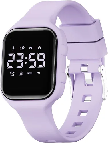 Vista 10 de GOLDEN HOUR Relojes deportivos digitales para niños con rastreador de fitness, reloj despertador, cronómetro, sin aplicación, regalos de cumpleaños