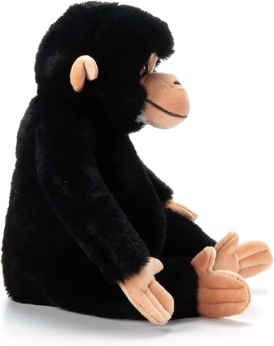 Vista 3 de The Petting Zoo Peluche de chimpancé, regalos para niños, animales salvajes del zoológico Onez, juguete de peluche de chimpancé de 12 pulgadas