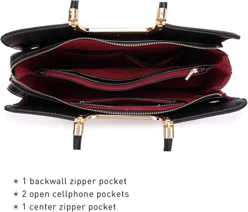 Vista 5 de Womens Handbag Top Handle Shoulder Bag Tote Satchel Purse Work Bag with Matching Wallet