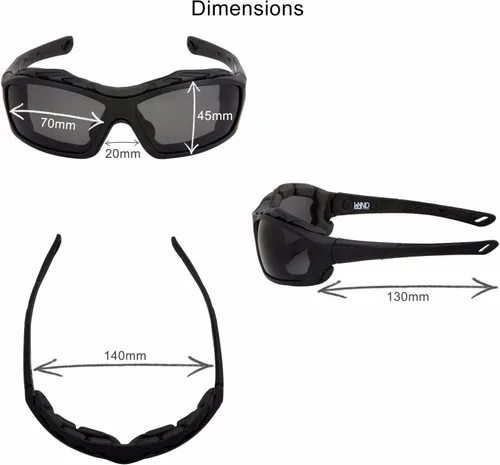 Vista 6 de WYND Blocker Gafas de sol envolventes para deportes extremos (negrohumo)