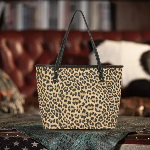 Vista 2 de Montana West Bolsa de lona occidental con patrón de moda para mujer, bolsa de hombro grande