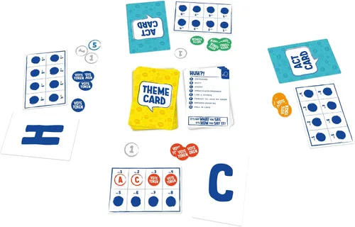 Vista 2 de TOMY The Game of Saying 'Huh?!' - Juegos de cartas de impresiones de voz - Divertido juego de fiesta de actuar y adivinar - Juegos de mesa