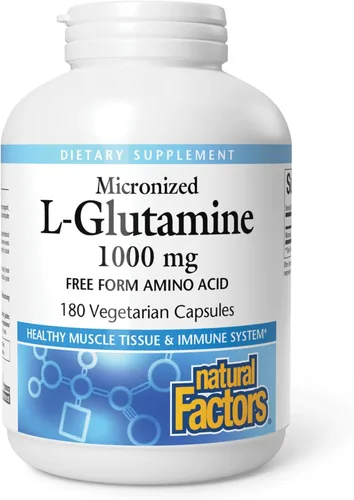 Vista 8 de Natural Factors Aminoácido de L-glutamina micronizado 1000 mg, 90 cápsulas