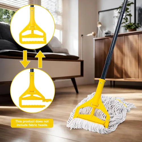 Vista 3 de KeFanta Mango de mopa de 152 cm, mango de mopa comercial resistente, industrial, reemplazo de palo de mopa, cambio rápido, soporte para reemplazo