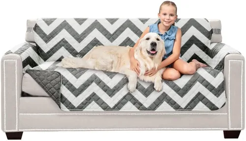Vista 104 de Sofa Shield - Funda para sofá Loveseat con correa patentada, protector de cojín, funda reversible diseñada en EE. UU. resistente a manchas