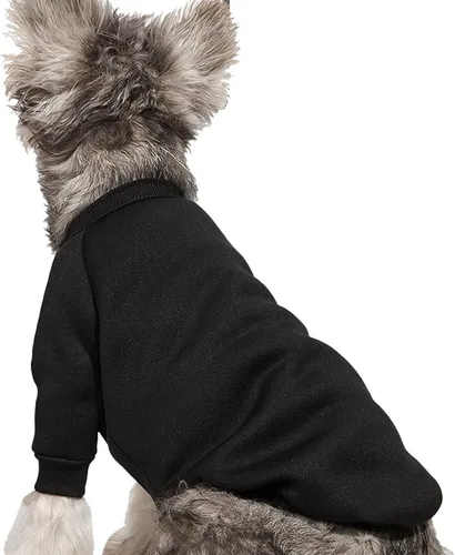 Vista 2 de Suéter para cachorros para perros pequeños, ropa cálida de invierno para gatos, sudadera para mascotas, ropa de punto, ropa de perro y gatito Negro