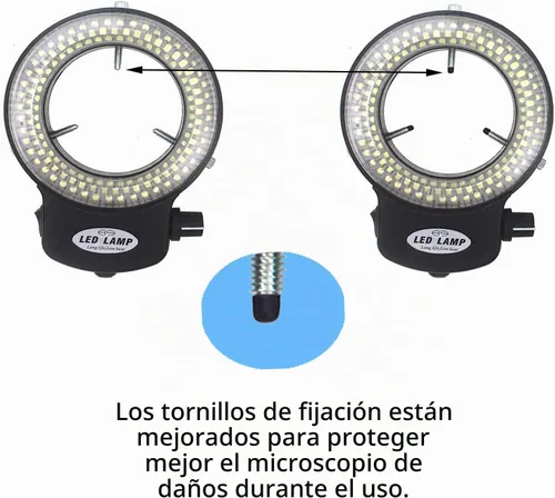 Vista 3 de LED-144-ZK Iluminador de luz de anillo ajustable negro de 144 LED para microscopio estéreo (144 LED anillo de luz)