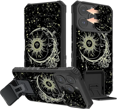 Vista 36 de Rossy Funda para iPhone 14 2022, para iPhone 14 con funda deslizante para cámara deslizante, soporte integrado, doble capa híbrida, a prueba de 1-37
