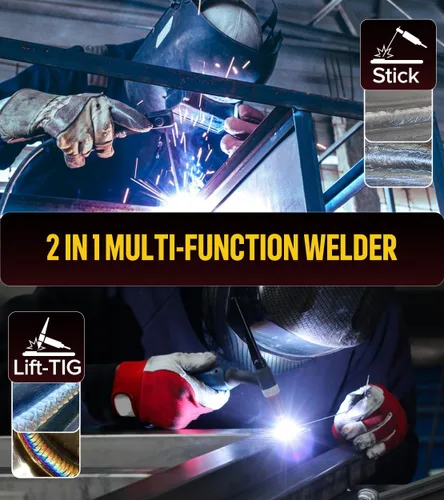 Vista 7 de HONE Máquina de Soldadura MINI Mejorada, 205 Amperios Incluye 25 Varillas Soldador de Electrodo con Soldadura Lift Tig, Máquina Soldadora Mini