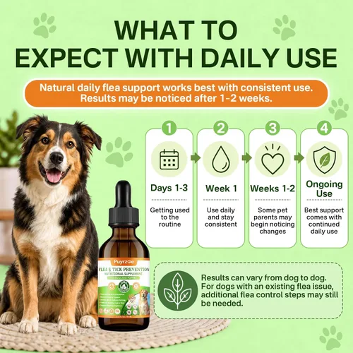 Vista 8 de Puyrzoe Prevención de pulgas y garrapatas para perros, gotas de tratamiento oral de pulgas para perros