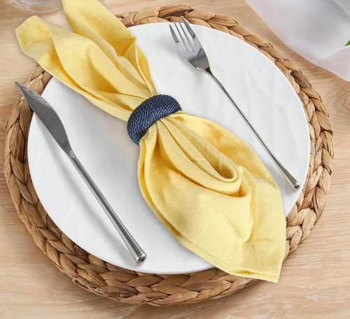 Vista 9 de Servilleteros rústicos juego de 12 - Soportes de servilleta de rayón para decoración de mesa, bodas, cenas y uso diario - Servilleteros