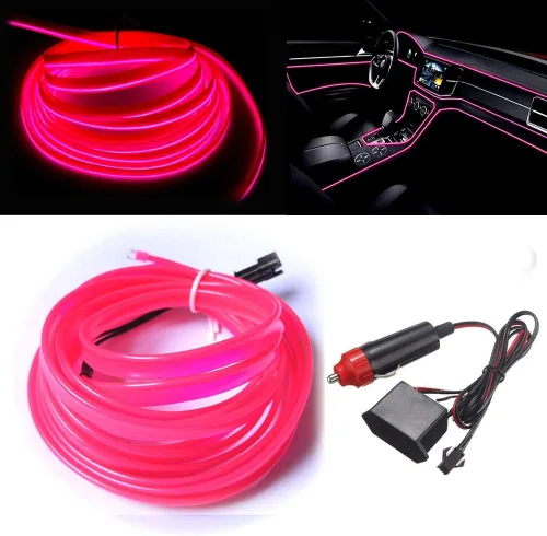 Vista 13 de MaxLax Tira de Iluminación LED de Neón Azul para Interior de Auto - 9.84 Pies de Cable EL de 12V Flexible con Protección de Fusible Integrada